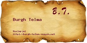 Burgh Telma névjegykártya